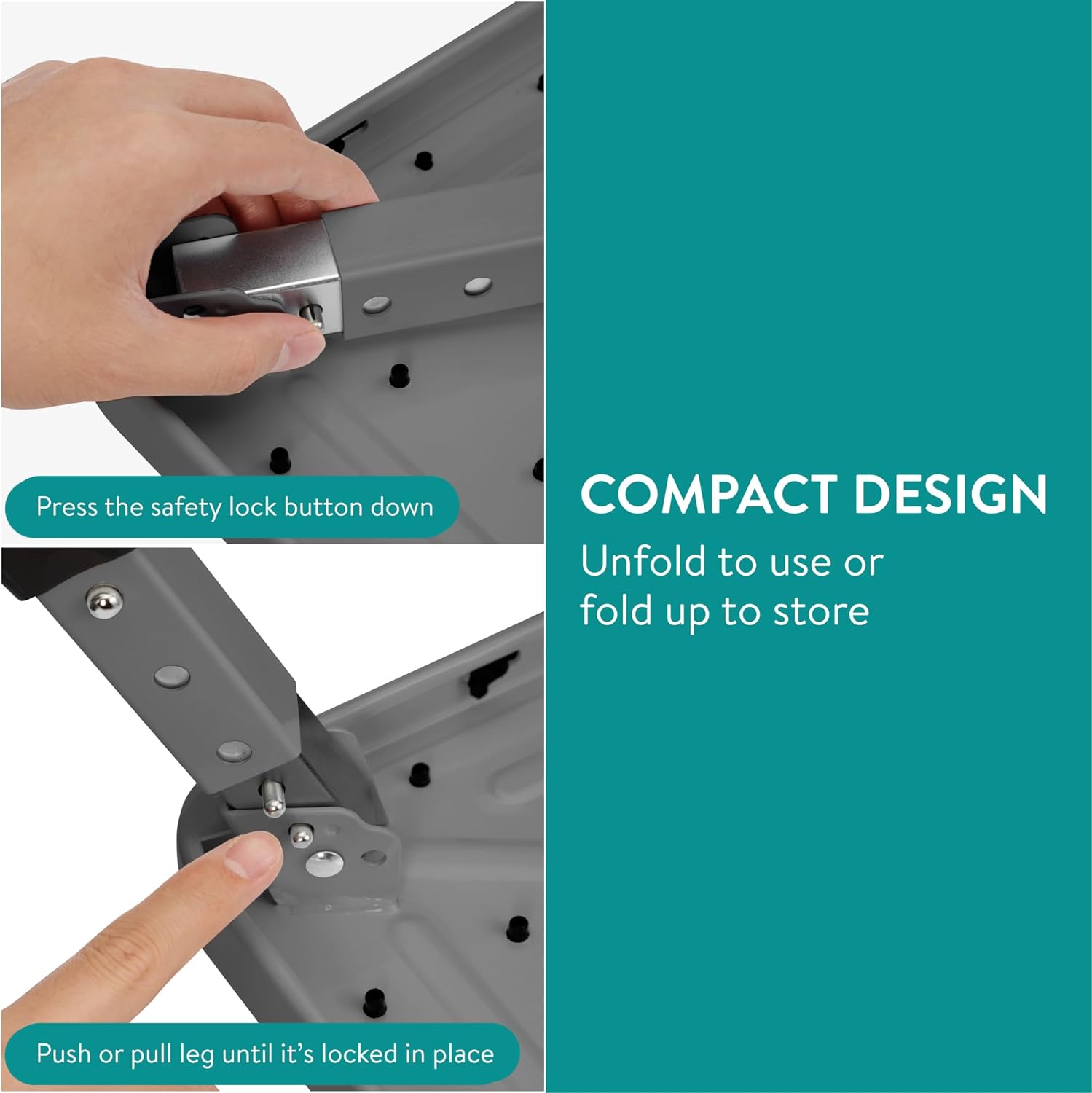 Navaris Αναδιπλούμενο Σκαλοπάτι / Σκαμπό με Pυθμιζόμενο Ύψος - Grey - 61657.01