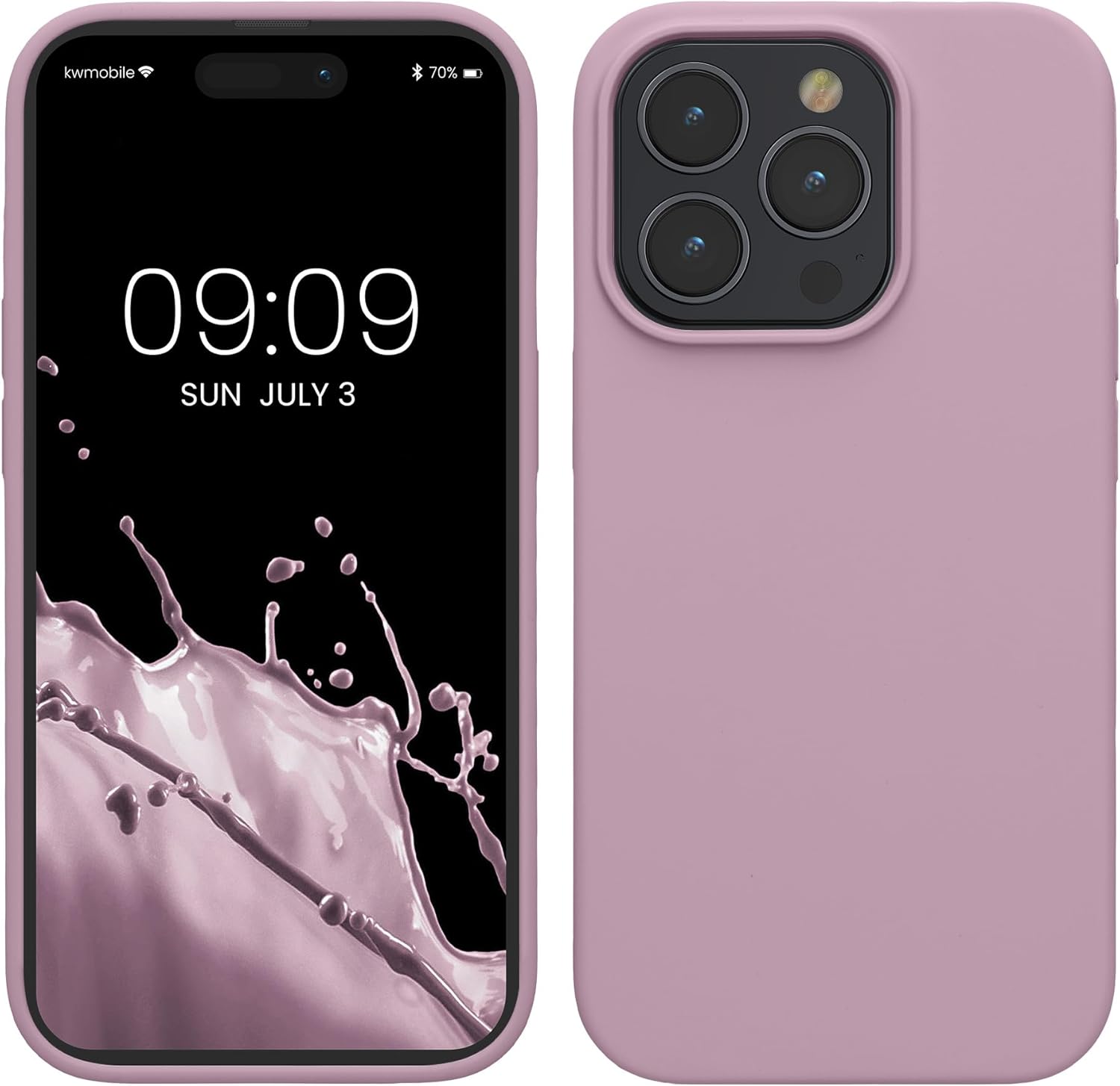 KW iPhone 15 Pro Θήκη Σιλικόνης Rubberized TPU - Mauve