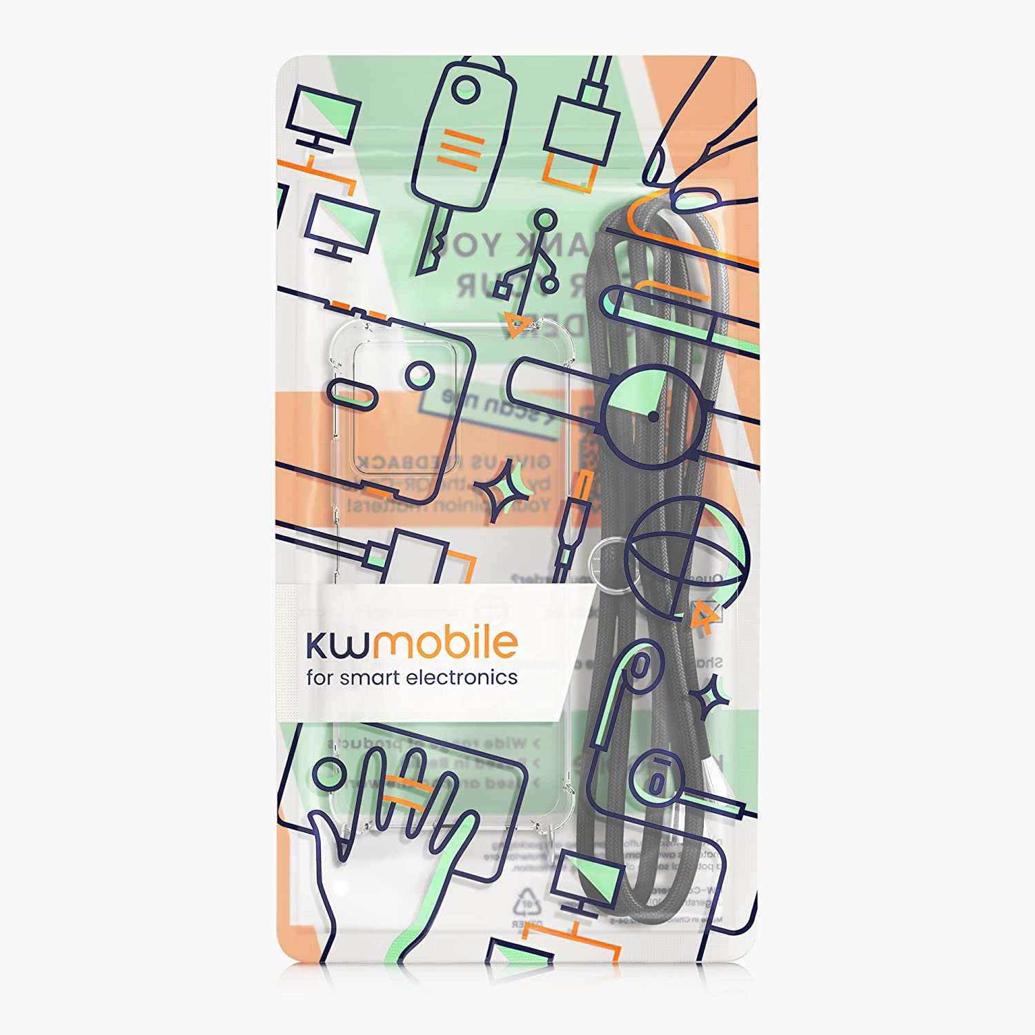 KW Xiaomi Redmi Note 12 4G Θήκη Σιλικόνης TPU με Λουράκι - Διάφανη / Black - 61172.01