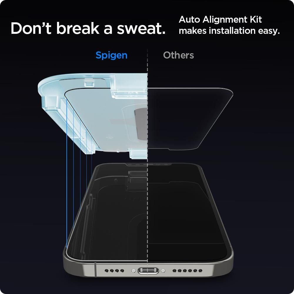Spigen iPhone 12 / iPhone 12 Pro Glas.TR EZ Fit 0.2mm 2.5D 9H Tempered Glass Αντιχαρακτικό Γυαλί Οθόνης - 2 Τεμάχια - Clear - AGL01801 - likebrands.gr