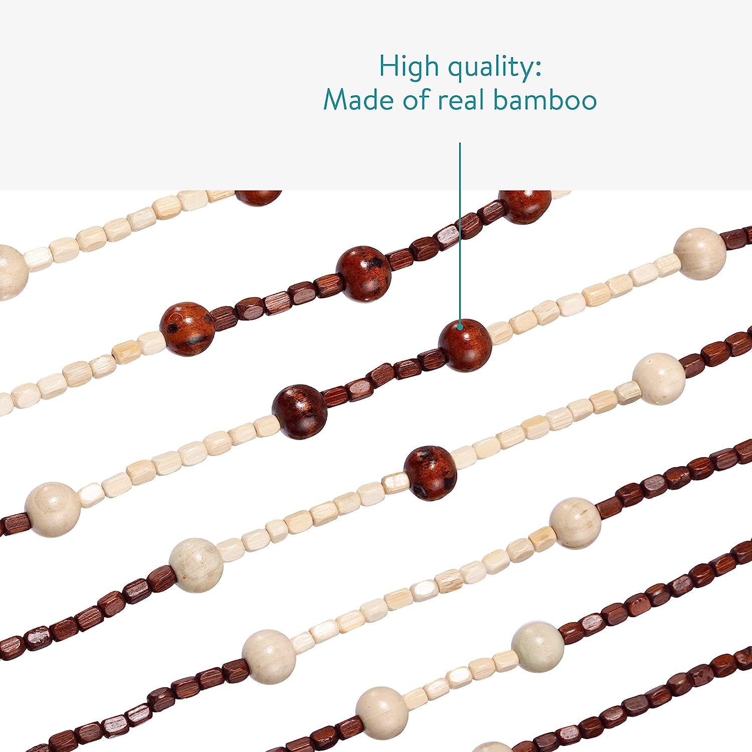 Navaris Κουρτίνα Πόρτας από Διακοσμητικές Ξύλινες Xάντρες - 90 x 200 cm - Brown - 60646.01