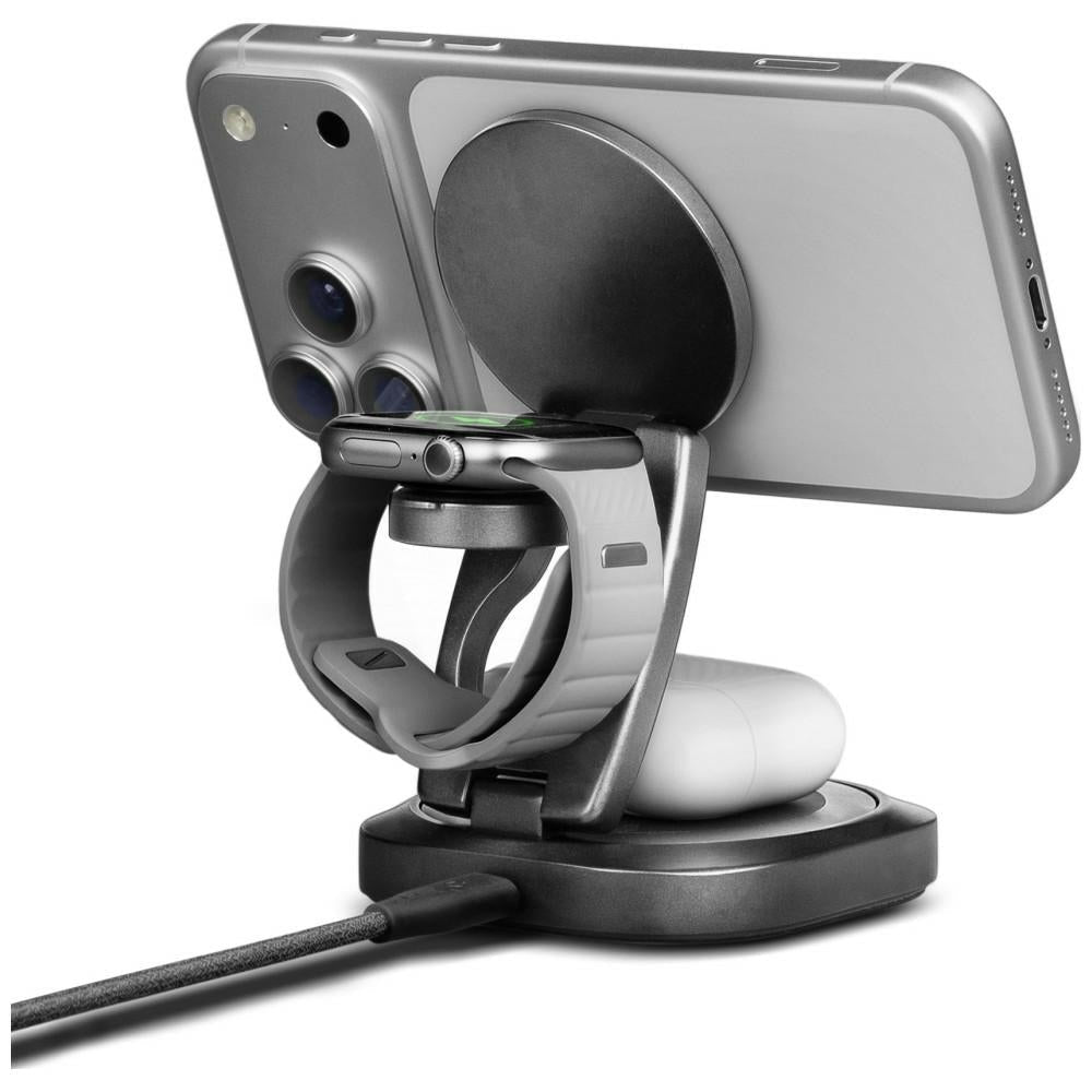 Energea 3in1 Ασύρματος Μαγνητικός Φορτιστής Qi2.2 25W - AluMag Gyro - Gunmetal