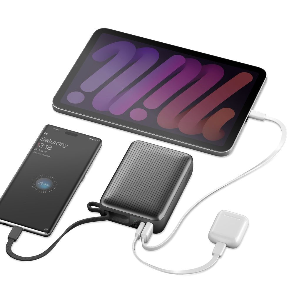 Energea PowerBank 20.000mAh με 1 Θύρα USB - C και 1 Θύρα USB και Ενσωματωμένο Καλώδιο Type - C - Integra Ultra 45 3C PD45W - Grey