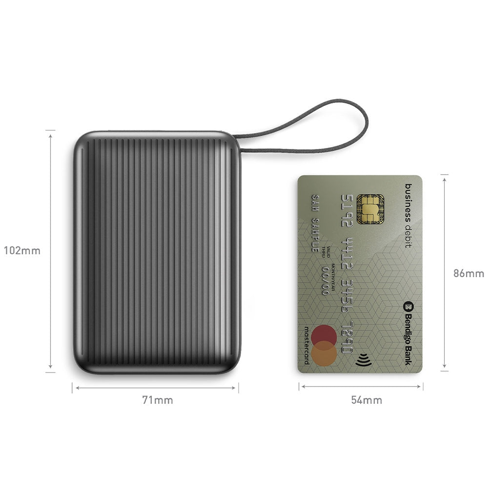 Energea PowerBank 20.000mAh με 1 Θύρα USB - C και 1 Θύρα USB και Ενσωματωμένο Καλώδιο Type - C - Integra Ultra 45 PD45W - Grey