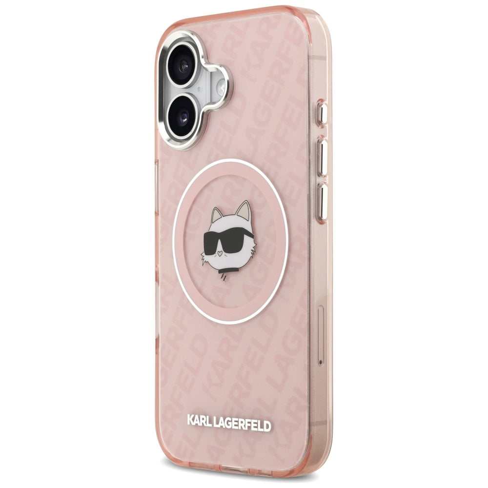 Karl Lagerfeld iPhone 17 - IML Choupette Head Logo MagSafe - Σκληρή Θήκη με Πλαίσιο Σιλικόνης - Pink - KLHMP17SHMKBCHOP