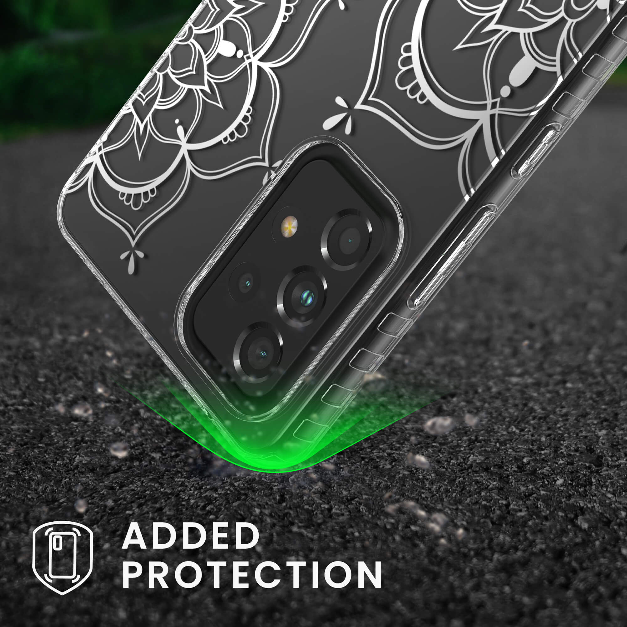 KW Samsung Galaxy A53 5G Σκληρή Θήκη με Πλαίσιο Σιλικόνης - Design Flower Twins - Διάφανη - Silver - 58368.03