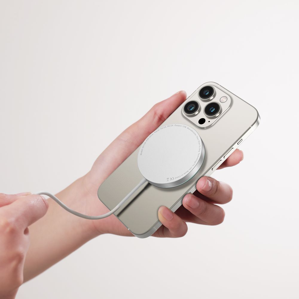 Tech-Protect QI15W-A30 15W Ασύρματος Φορτιστής MagSafe με Καλώδιο Type-C - Silver