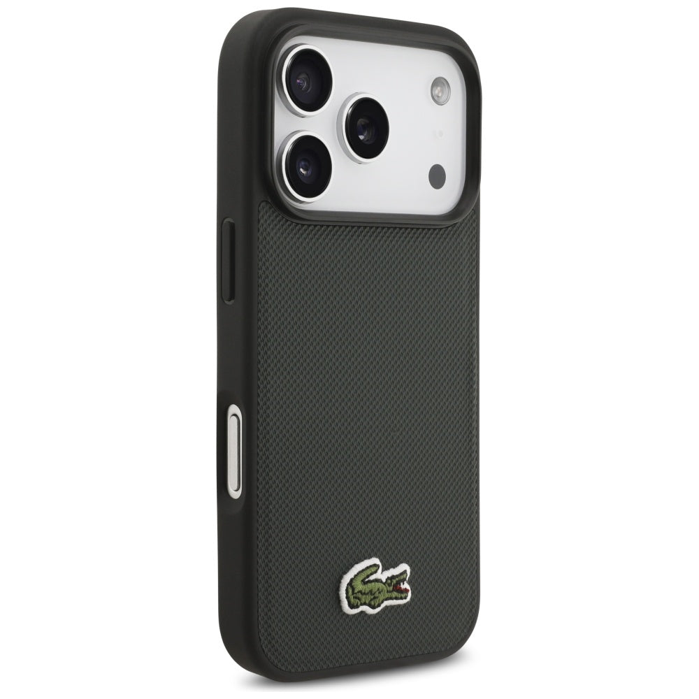 Lacoste iPhone 17 Pro - Iconic Petit Pique Woven Logo MagSafe - Σκληρή Θήκη με Πλαίσιο Σιλικόνης - Sinople