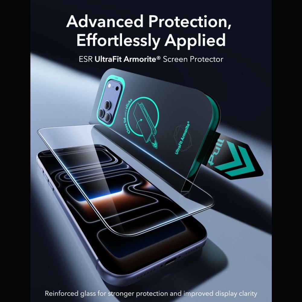 ESR iPhone 17 Pro / iPhone 18 Pro - Αντιχαρακτικό Γυαλί Οθόνης - UltraFit Armorite - 2 Τεμάχια - Black