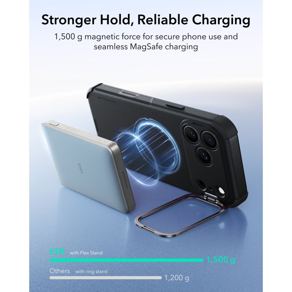 ESR iPhone 17 Pro / iPhone 18 Pro - Σκληρή Θήκη MagSafe με Πλαίσιο Σιλικόνης και Σταντ - Cyber Tough Kickstand - Black