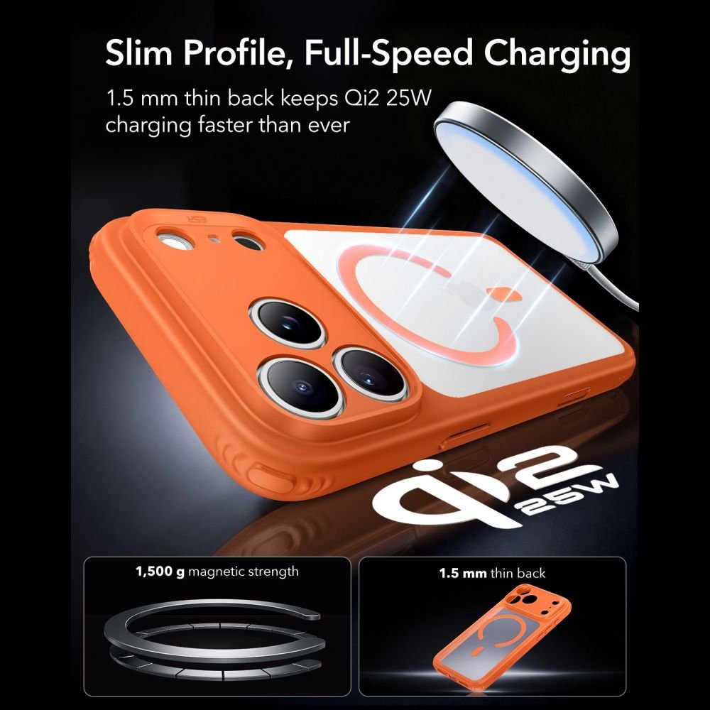 ESR iPhone 17 Pro / iPhone 18 Pro - Σκληρή Θήκη με Πλαίσιο Σιλικόνης - Classic Hybrid MagSafe - Frosted Orange