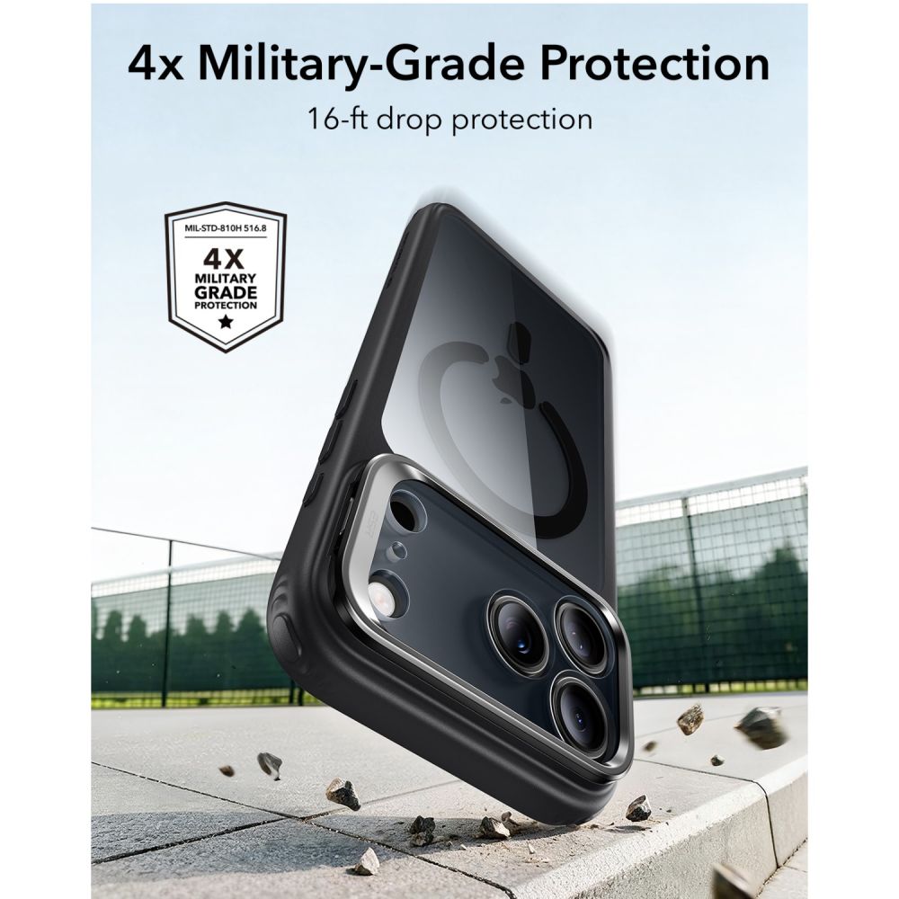 ESR iPhone 17 Pro / iPhone 18 Pro - Σκληρή Θήκη με Πλαίσιο Σιλικόνης και Σταντ - Classic Hybrid Kickstand MagSafe - Clear / Black