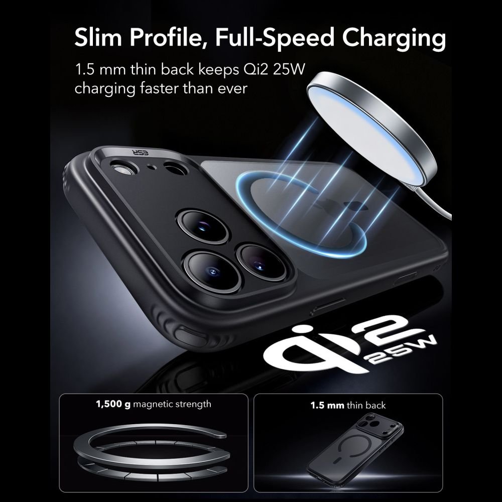 ESR iPhone 17 Pro Max / iPhone 18 Pro Max - Σκληρή Θήκη με Πλαίσιο Σιλικόνης - Classic Hybrid MagSafe - Frosted Black