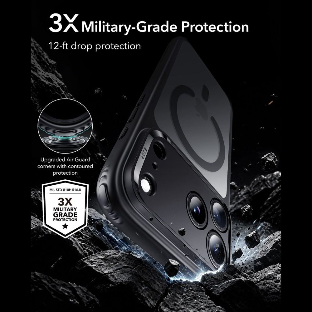 ESR iPhone 17 Pro Max / iPhone 18 Pro Max - Σκληρή Θήκη με Πλαίσιο Σιλικόνης - Classic Hybrid MagSafe - Frosted Black