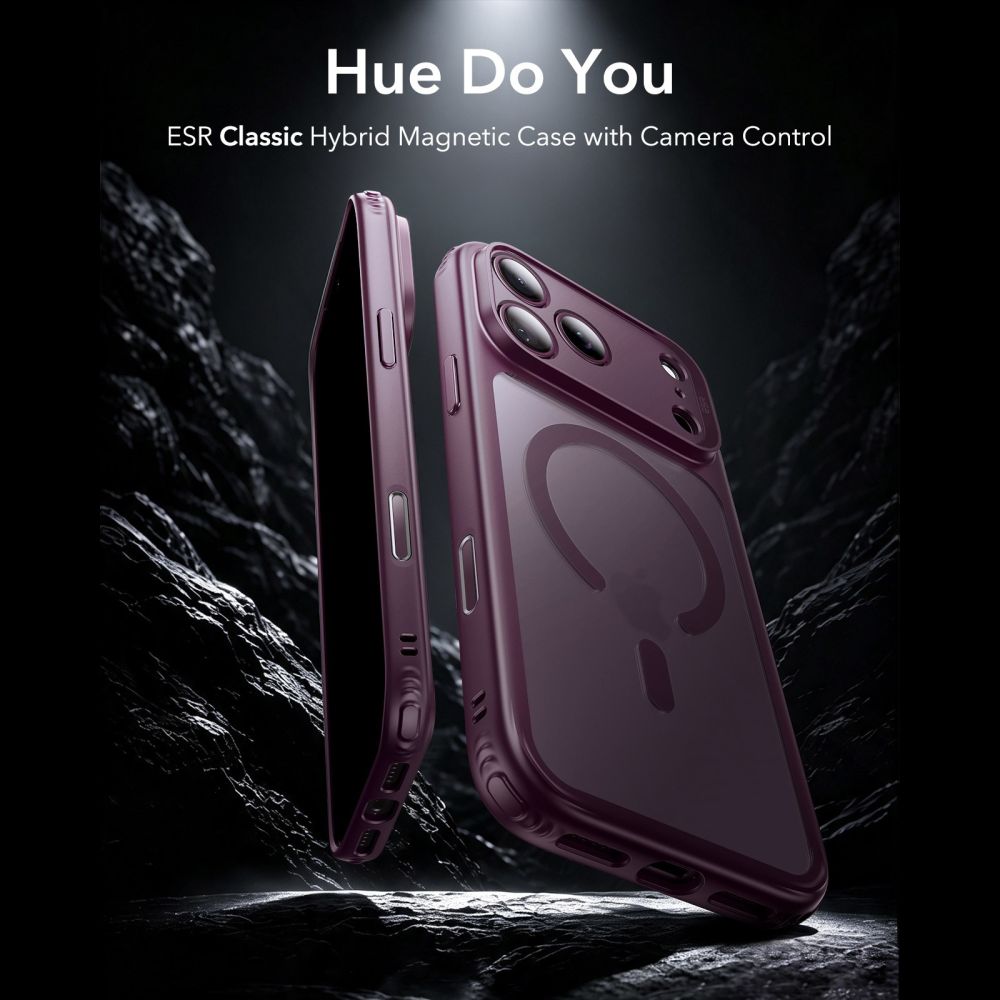 ESR iPhone 17 Pro Max / iPhone 18 Pro Max - Σκληρή Θήκη με Πλαίσιο Σιλικόνης - Classic Hybrid MagSafe - Frosted Deep Burgundy