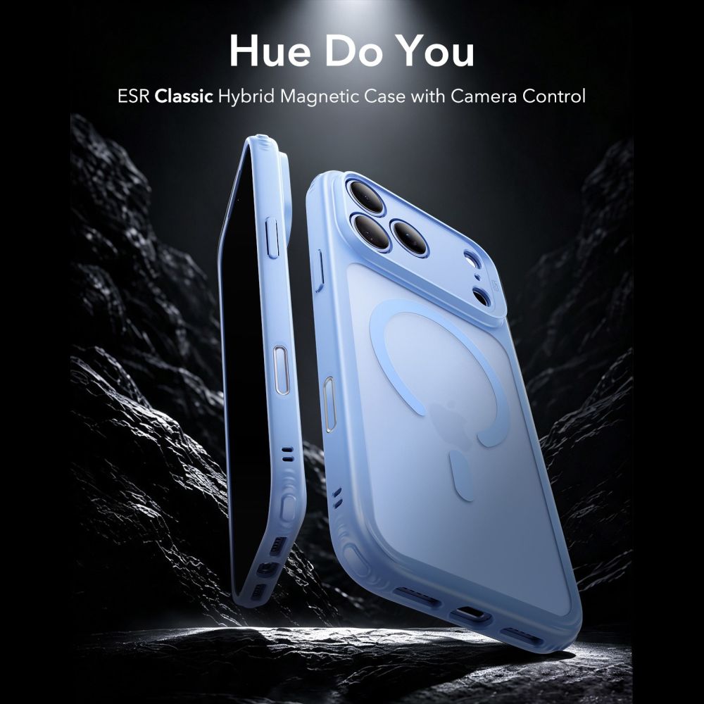 ESR iPhone 17 Pro Max / iPhone 18 Pro Max - Σκληρή Θήκη με Πλαίσιο Σιλικόνης - Classic Hybrid MagSafe - Frosted Light Blue