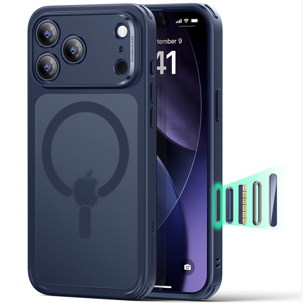 ESR iPhone 17 Pro Max - Σκληρή Θήκη με Πλαίσιο Σιλικόνης και MagSafe - Classic Hybrid Halolock - Frosted Blue