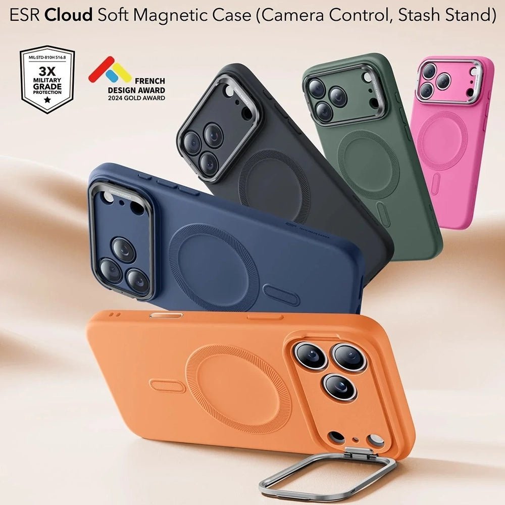 ESR iPhone 17 Pro Max - Σκληρή Θήκη με Πλαίσιο Σιλικόνης και Stand - Cloud Soft HaloLock Kickstand - Orange