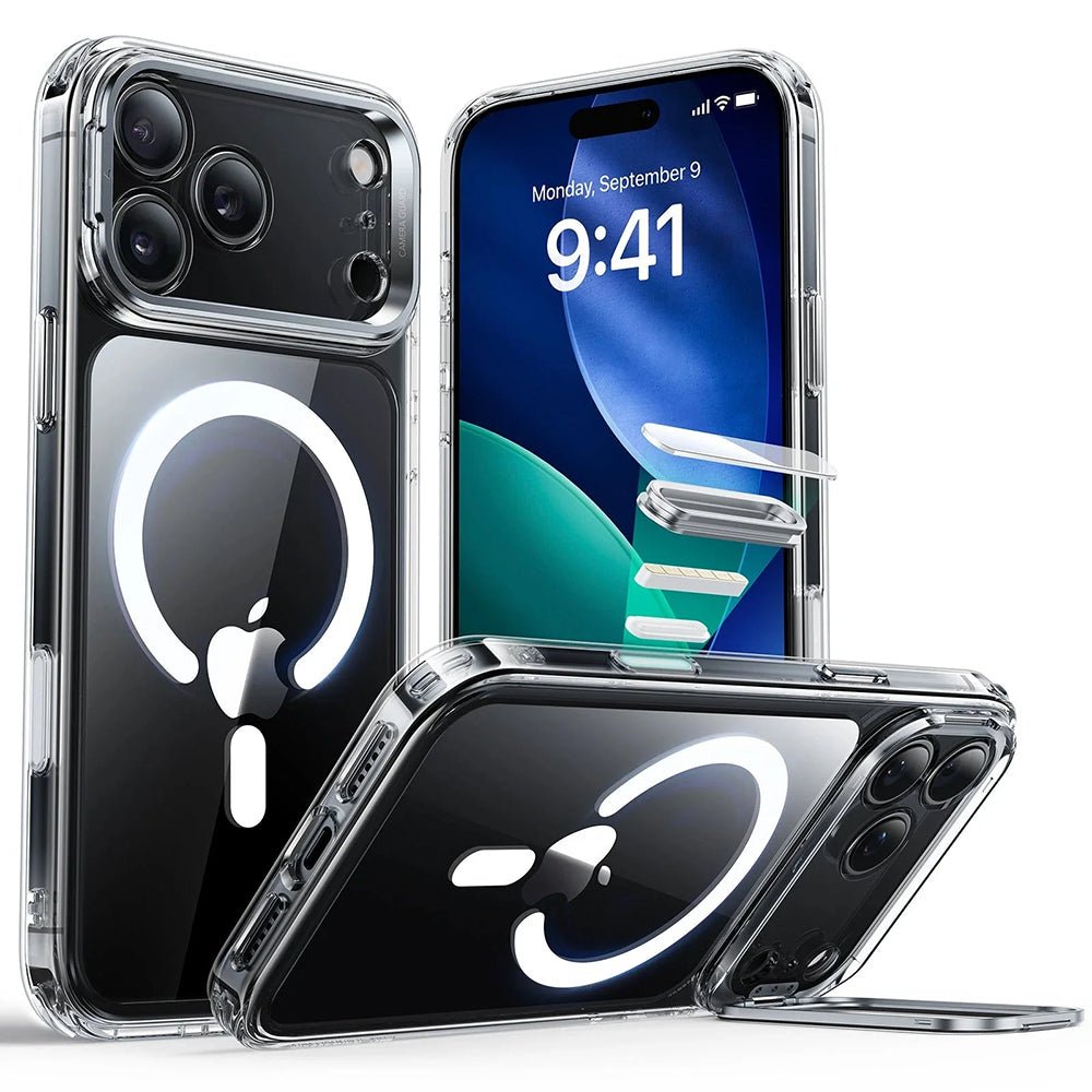 ESR iPhone 17 Pro - Σκληρή Θήκη με Πλαίσιο Σιλικόνης και Stand - Classic Hybrid HaloLock Kickstand - Clear