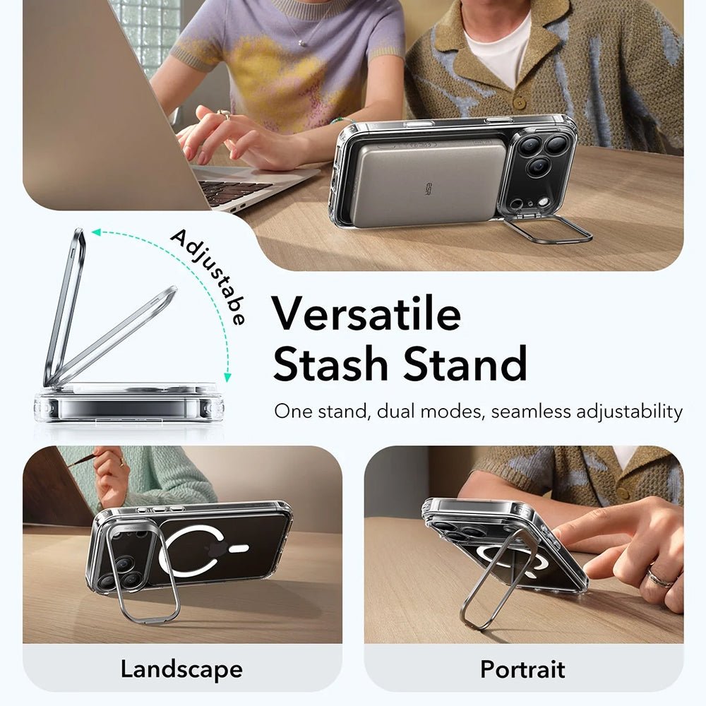 ESR iPhone 17 Pro - Σκληρή Θήκη με Πλαίσιο Σιλικόνης και Stand - Classic Hybrid HaloLock Kickstand - Clear