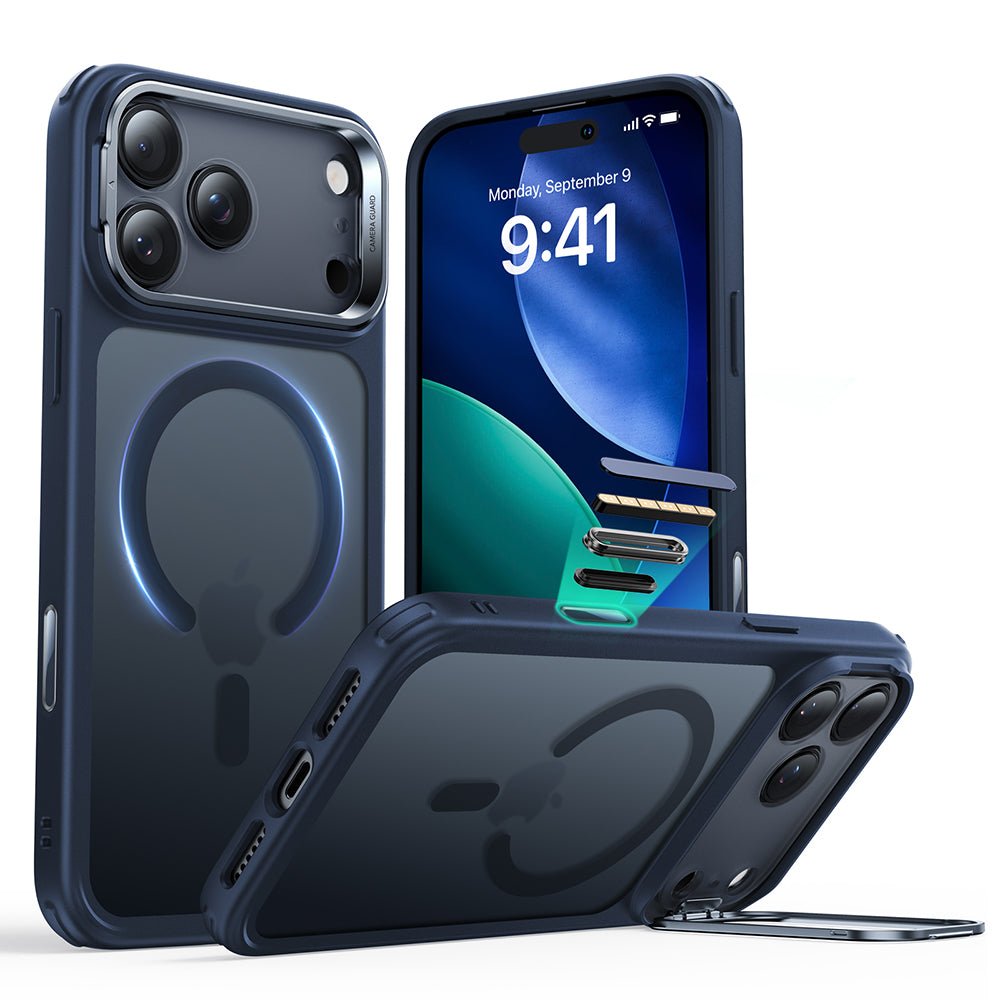 ESR iPhone 17 Pro - Σκληρή Θήκη με Πλαίσιο Σιλικόνης και Stand - Classic Hybrid HaloLock Kickstand - Frosted Blue