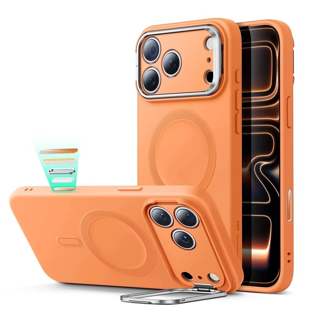 ESR iPhone 17 Pro - Σκληρή Θήκη με Πλαίσιο Σιλικόνης και Stand - Cloud Soft HaloLock Kickstand - Orange