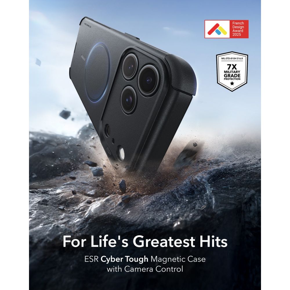 ESR iPhone 18 Pro / iPhone 17 Pro - Σκληρή Θήκη MagSafe με Πλαίσιο Σιλικόνης - Cyber Tough - Black