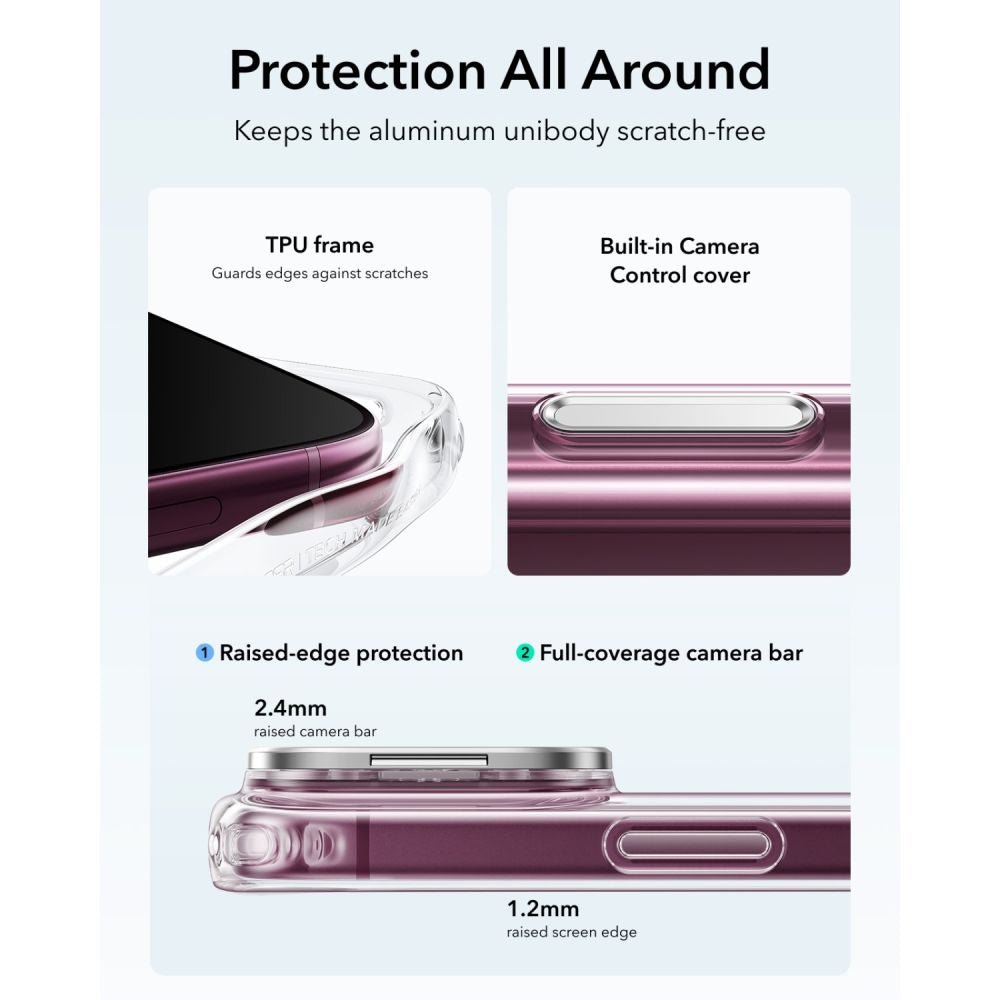 ESR iPhone 18 Pro / iPhone 17 Pro - Σκληρή Θήκη MagSafe με Πλαίσιο Σιλικόνης και Σταντ - Classic Hybrid Kickstand - Clear