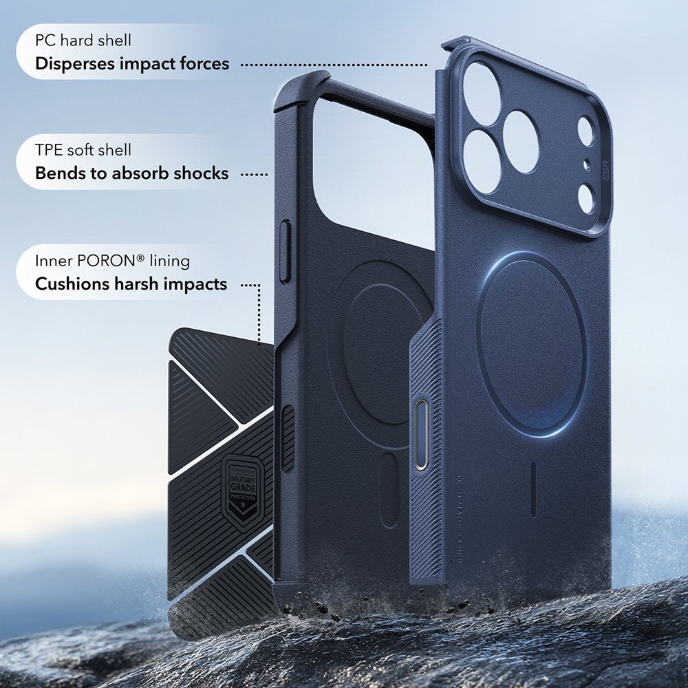 ESR iPhone 18 Pro / iPhone 17 Pro - Σκληρή Θήκη με Πλαίσιο Σιλικόνης - Cyber Halolock - Navy Blue