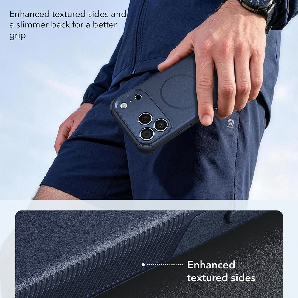 ESR iPhone 18 Pro / iPhone 17 Pro - Σκληρή Θήκη με Πλαίσιο Σιλικόνης - Cyber Halolock - Navy Blue