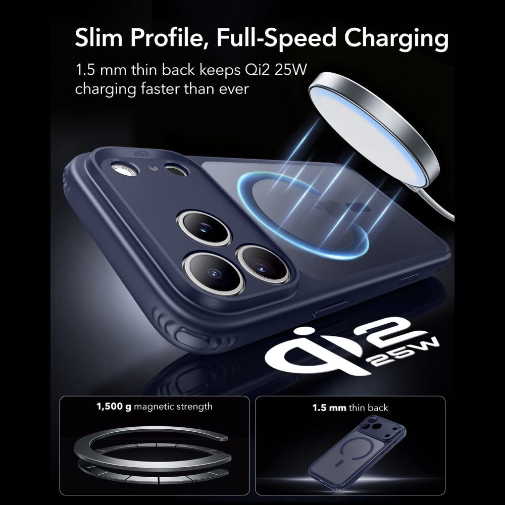ESR iPhone 18 Pro Max / iPhone 17 Pro Max - Σκληρή Θήκη MagSafe με Πλαίσιο Σιλικόνης - Classic Hybrid - Frosted Blue