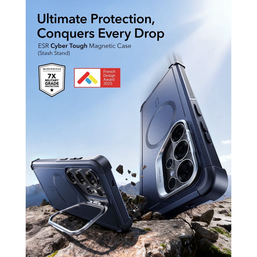ESR Samsung Galaxy S26 Ultra - Σκληρή Θήκη με Πλαίσιο Σιλικόνης και MagSafe - Cyber Tough Kickstand - Blue