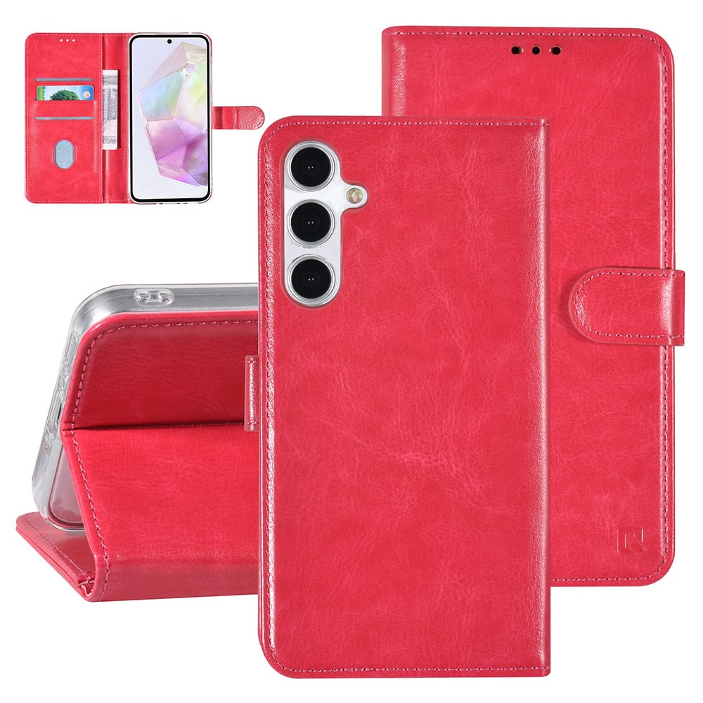 Tuniq Samsung Galaxy A35 5G - Θήκη Πορτοφόλι Stand από Δερματίνη - Ροζ