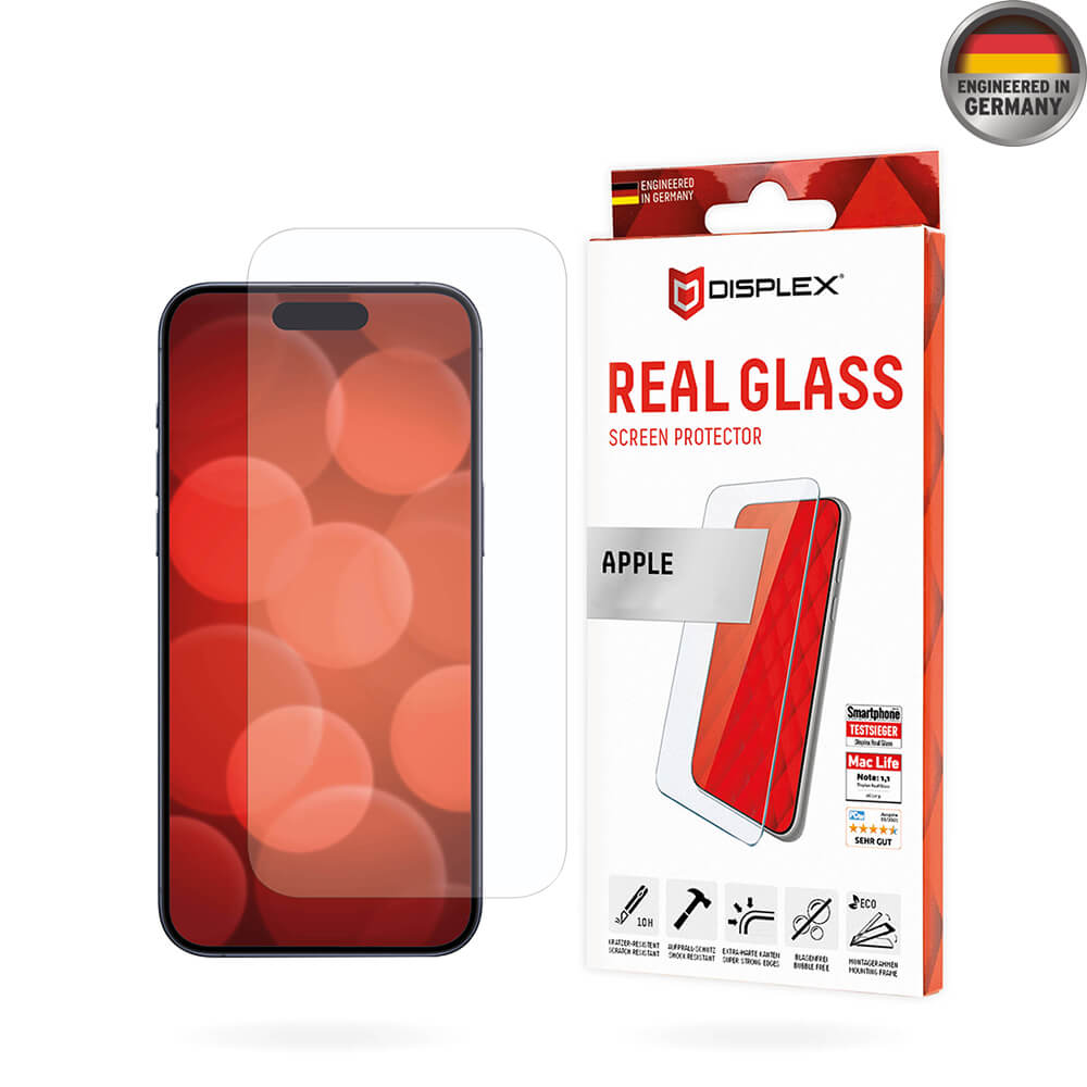 Displex iPhone 16 - Premium Real Glass 2D - Προστασία Οθόνης - Αντιχαρακτικό Γυαλί / Tempered Glass - Διάφανο