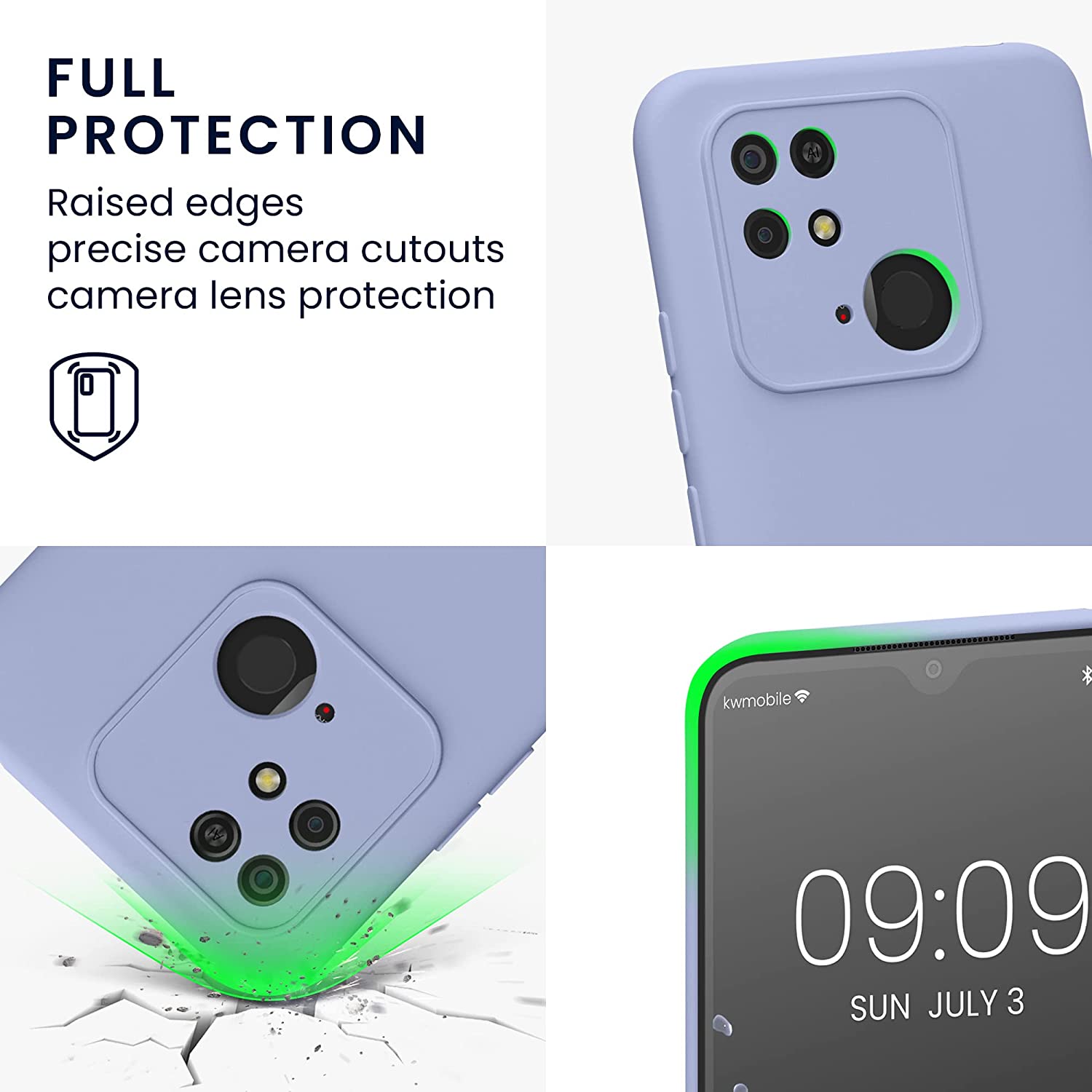 KW Xiaomi Redmi 10C Θήκη Σιλικόνης Rubberized TPU - Pastel Lavender - 59229.139