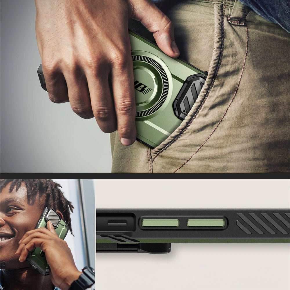 Supcase iPhone 16e UB XT Mag Σκληρή Θήκη με Ανοιγόμενο Κάλυμμα Κάμερας / Stand και Magsafe - Green