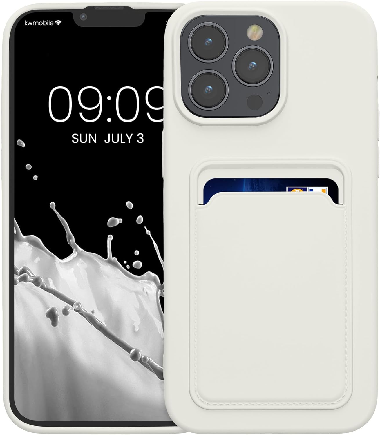KW iPhone 15 Pro Max Θήκη Σιλικόνης TPU με Υποδοχή για Κάρτα - White