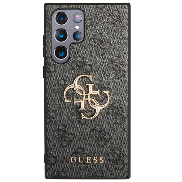 Guess Samsung Galaxy S24 Ultra - 4G Big Metal Logo Θήκη με Επένδυση Συνθετικού Δέρματος - Black - GUHCS24L4GMGGR