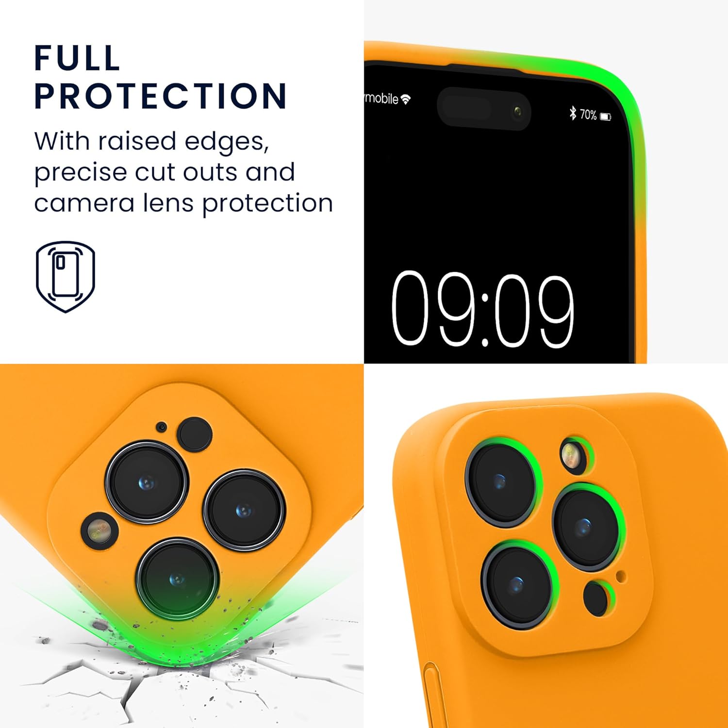 KW iPhone 16 Pro Θήκη Σιλικόνης Rubberized TPU - Fruity Orange