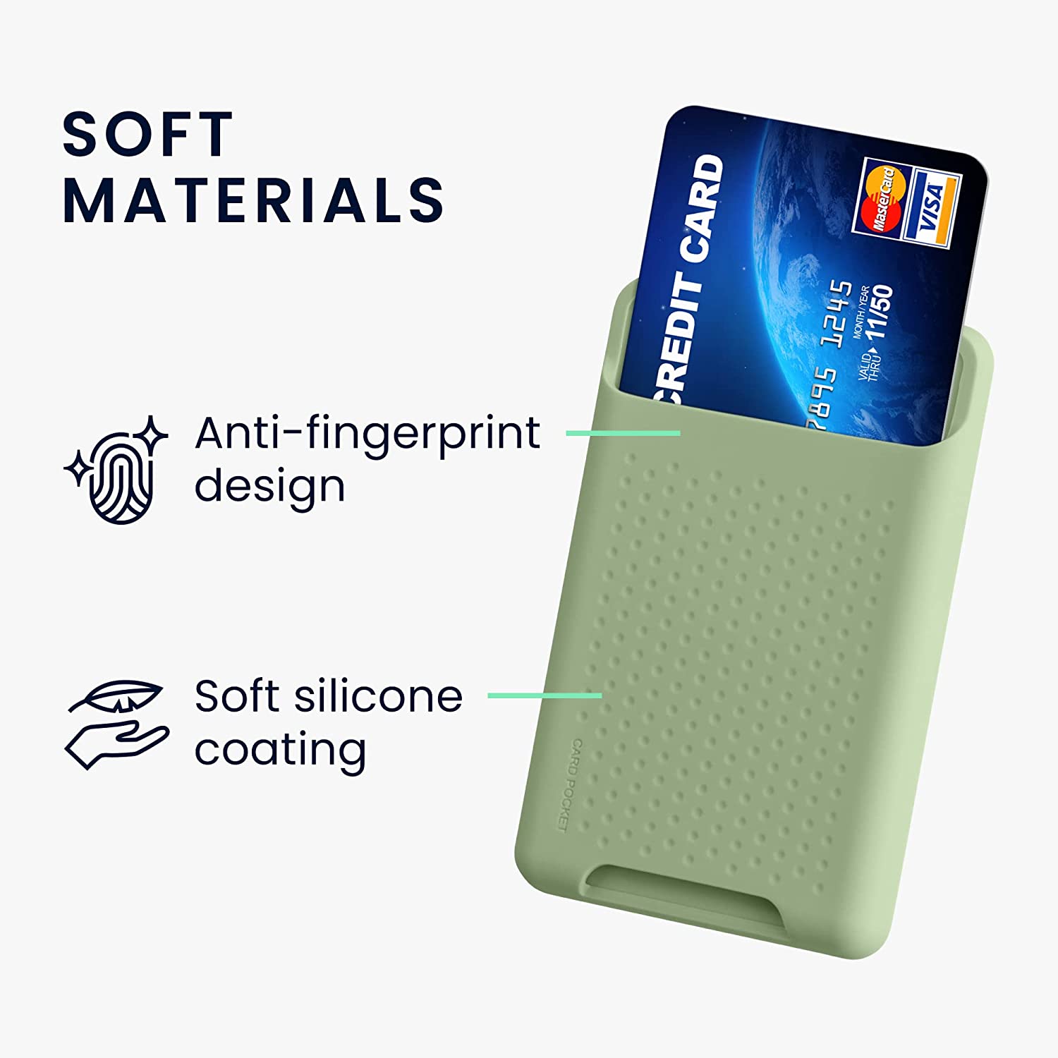 KW iPhone Μαγνητική Θήκη από Σιλικόνη για Πιστωτικές Κάρτες - Mint Matte - 58790.50