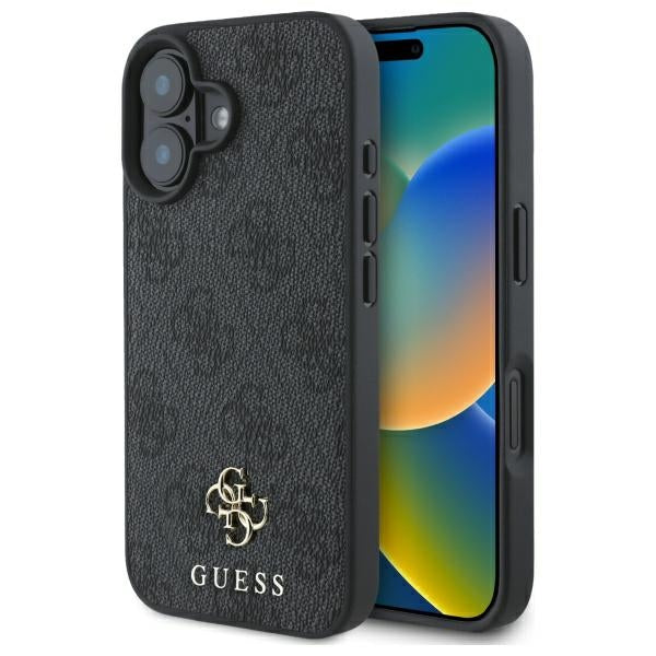 Guess iPhone 16 - 4G Small Classic - MagSafe Θήκη με Επένδυση Συνθετικού Δέρματος - Black - GUHMP16SP4SM4MK