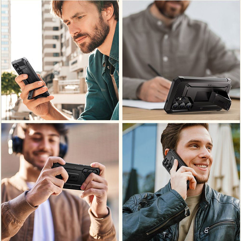 Supcase Samsung Galaxy S25 Ultra Unicorn Beetle Pro 2 Σκληρή Θήκη με Προστασία Οθόνης και Stand - Black