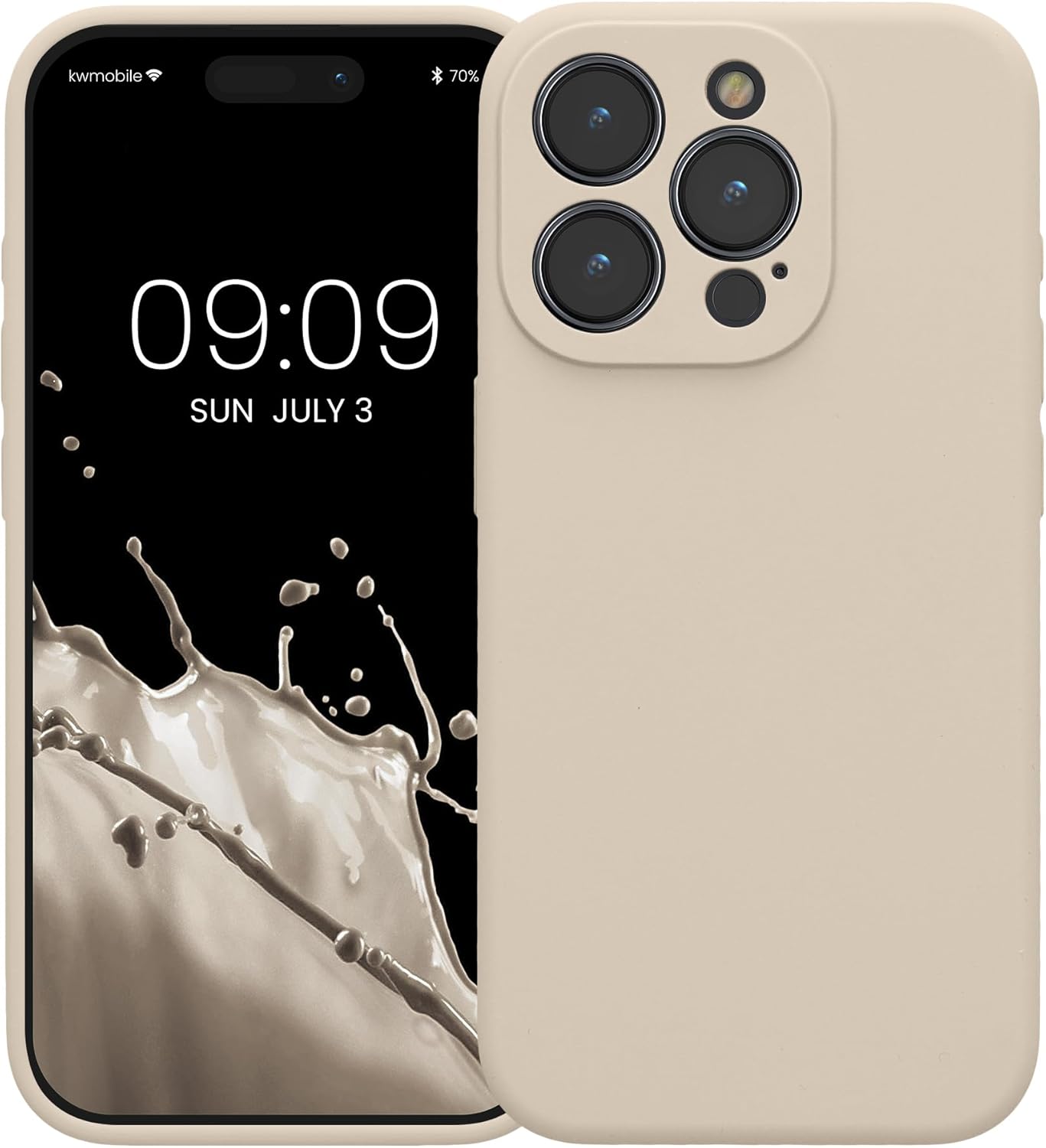 KW iPhone 15 Pro Θήκη Σιλικόνης Rubberized TPU - Cream