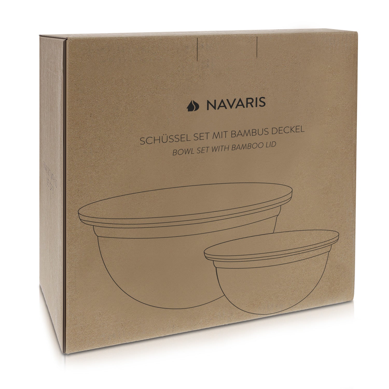 Navaris Metal Mixing Bowls with Wooden Lids Σετ με 2 Μεταλλικά Δοχεία Φαγητού με Καπάκι από Μπαμπού - Pink / Mint Green - 49209.02.32