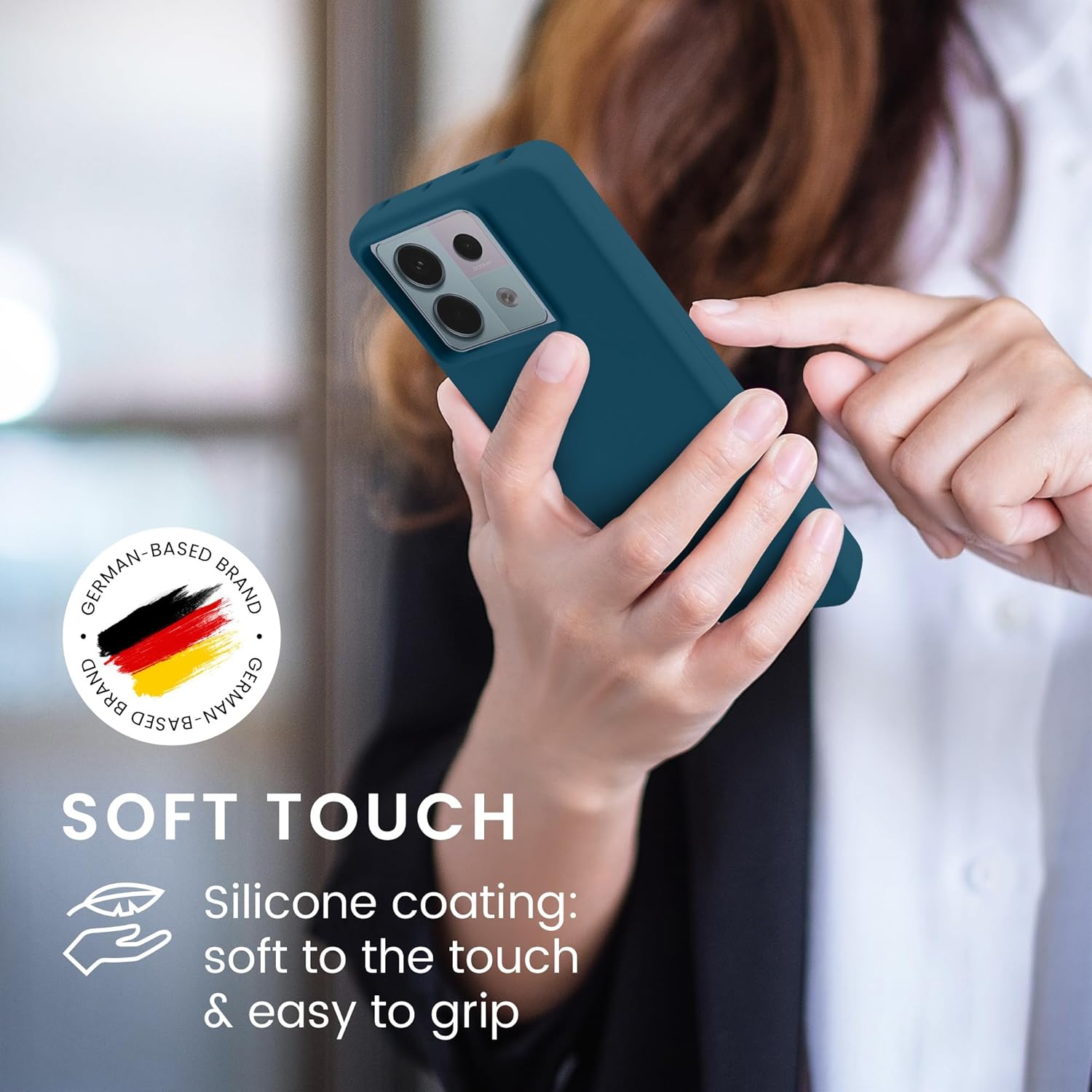 KW Xiaomi Redmi Note 13 Pro 5G / Poco X6 5G Θήκη Σιλικόνης Rubberized TPU - Petrol Matte