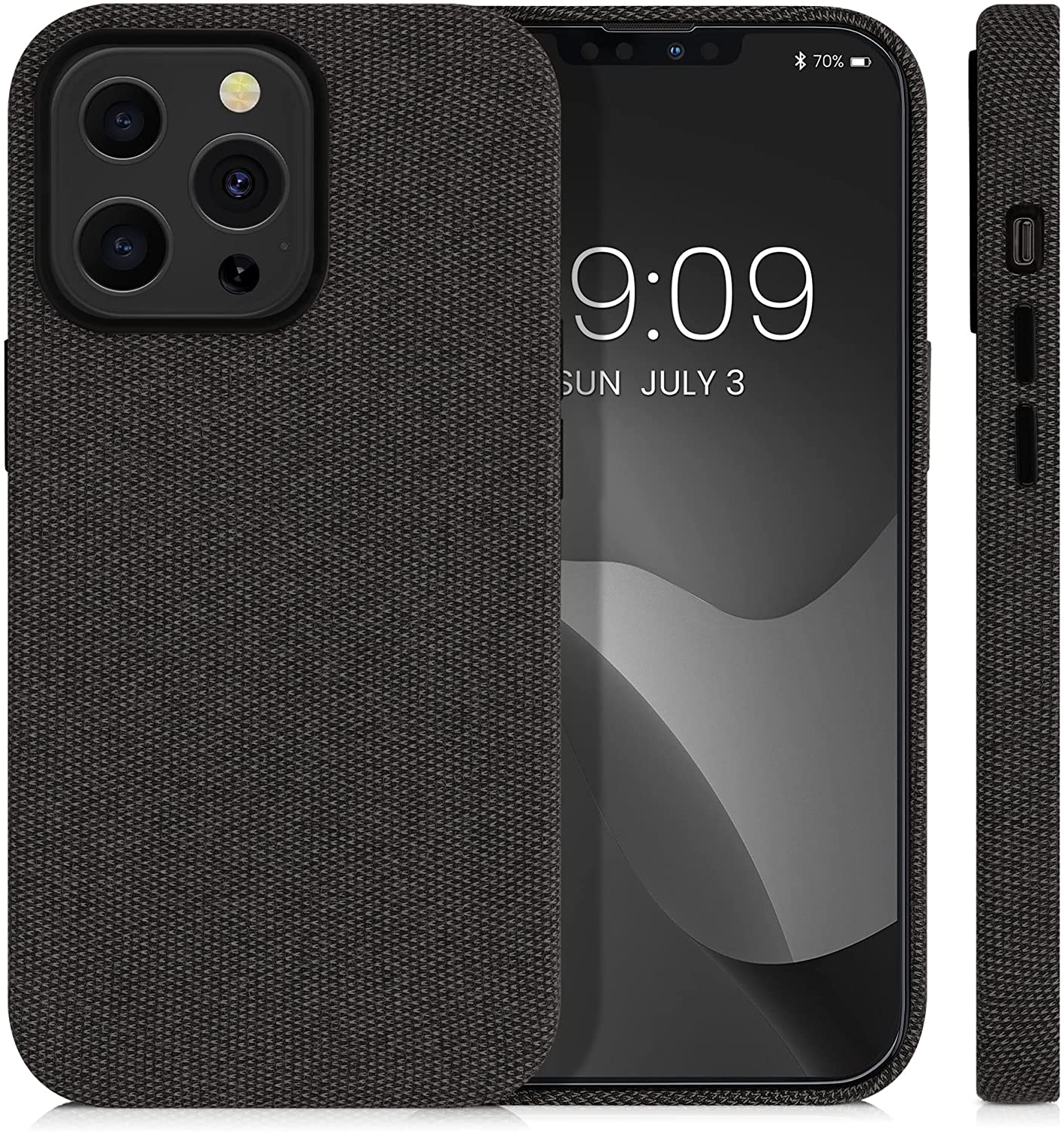 KW iPhone 13 Pro Θήκη Σιλικόνης TPU Canvas - Dark Grey - 56772.19