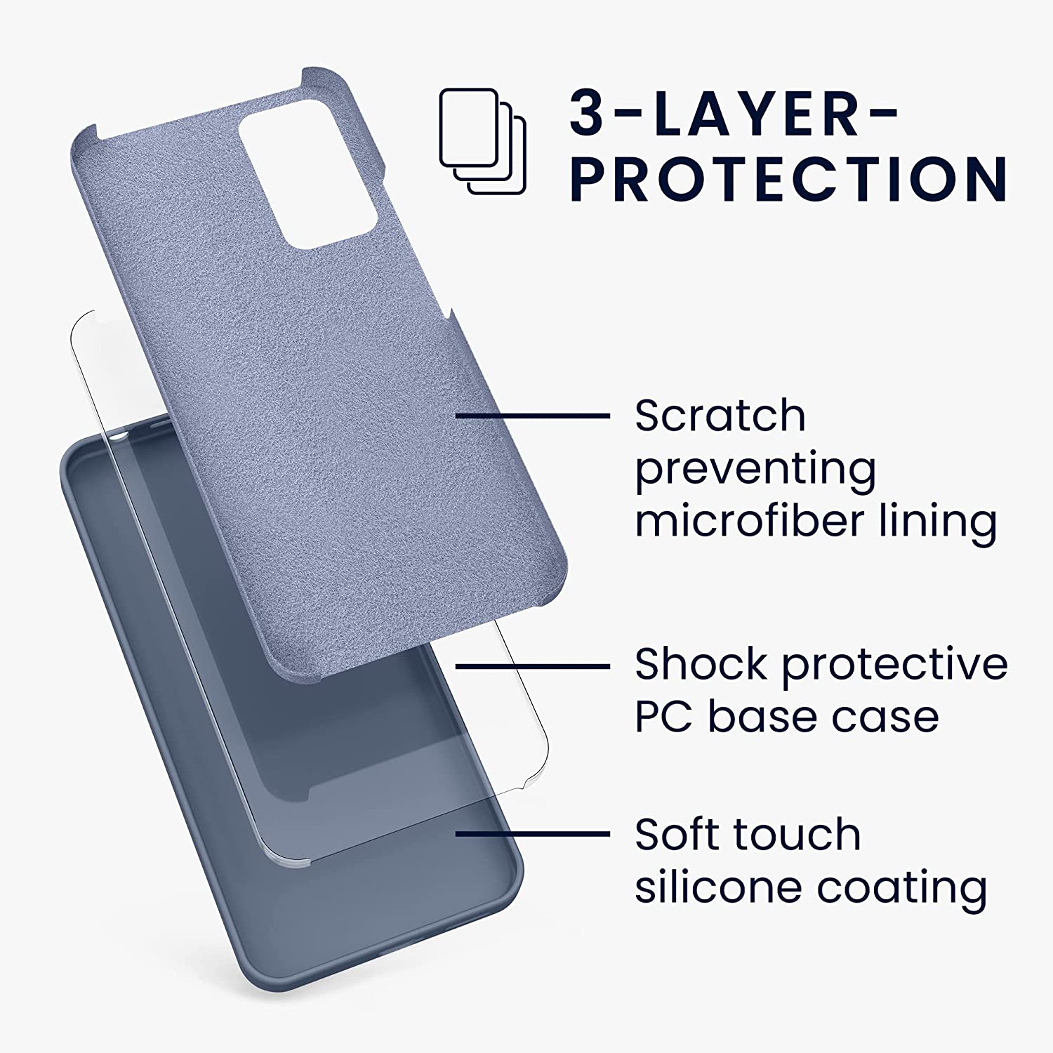 KW Xiaomi Redmi Note 11 Pro / Note 11 Pro 5G Θήκη Σιλικόνης Rubberized TPU - Blue Grey - 57373.12