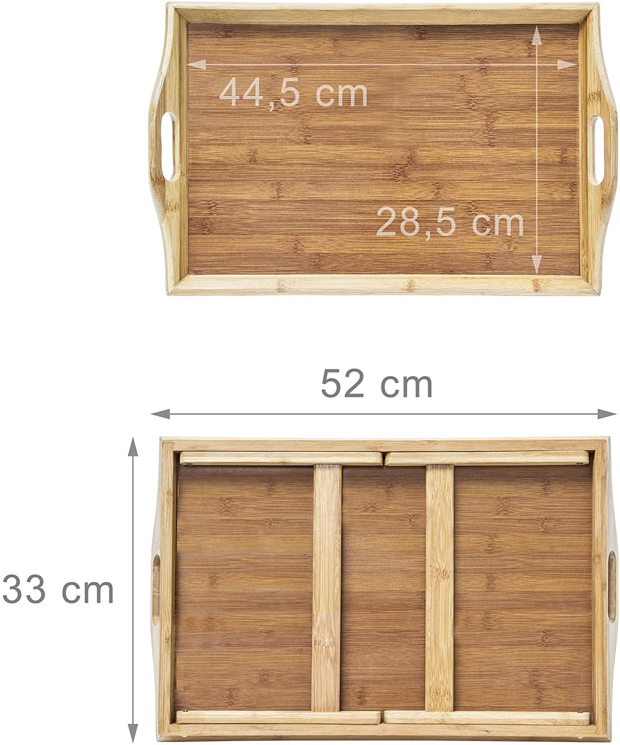 Relaxdays Τραπεζάκι Σερβιρίσματος Φαγητού από Μπαμπού - Natural - 4052025188818