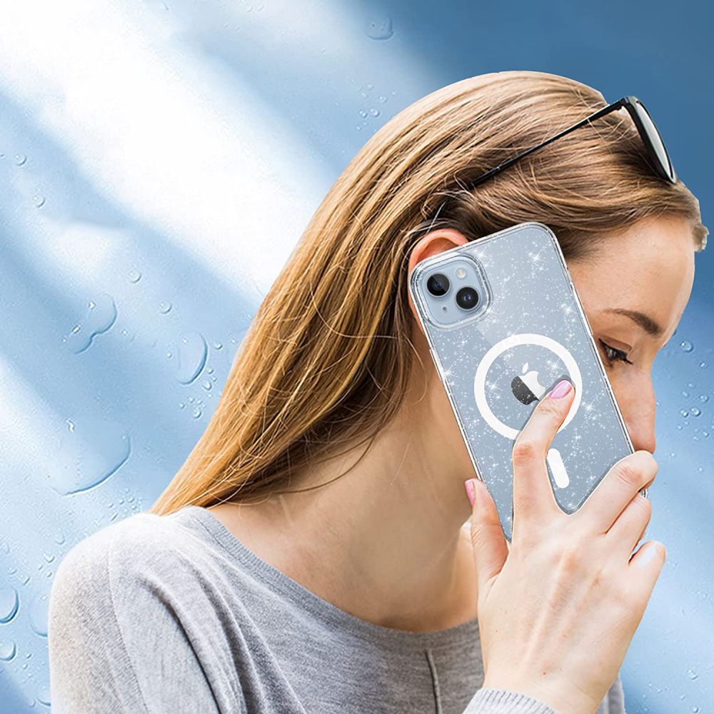Tech - Protect iPhone 13 / 14 Flexair Hybrid MagSafe Σκληρή Θήκη με Πλαίσιο Σιλικόνης και MagSafe - Glitter