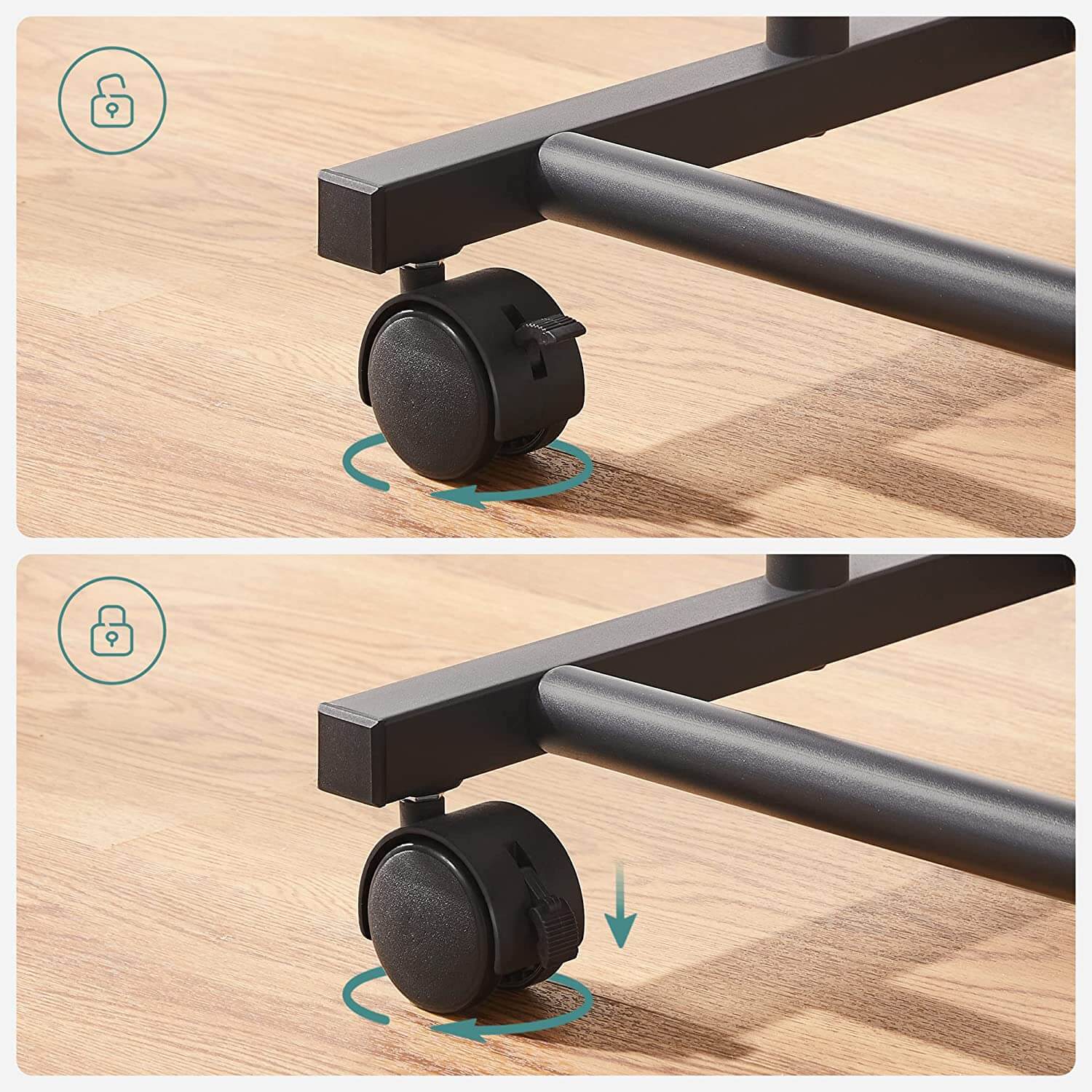 Songmics Τροχήλατη Κρεμάστρα Δαπέδου - Ράγα Ρούχων - Black / Silver - HSR101B01